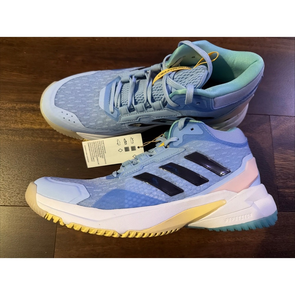New Adidas Womens Crazyflight 6 Mid Volleyball Court Shoes Size 8 Light Blue